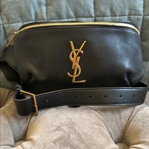 Yves Saint Laurent Black Leather Crossbody Bag